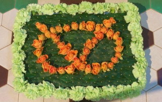 Photo of the Stafford Knot in flowers at Meerbrook Flower Festival 2017